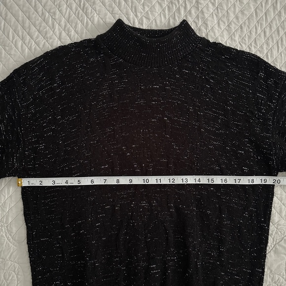 Vintage 80s Arielle Mock Neck Pullover Sweater Metallic Sparkle - Picture 5 of 8